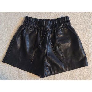 Pleather Shorts Size L Paperbag Waist Elastic Drawstring